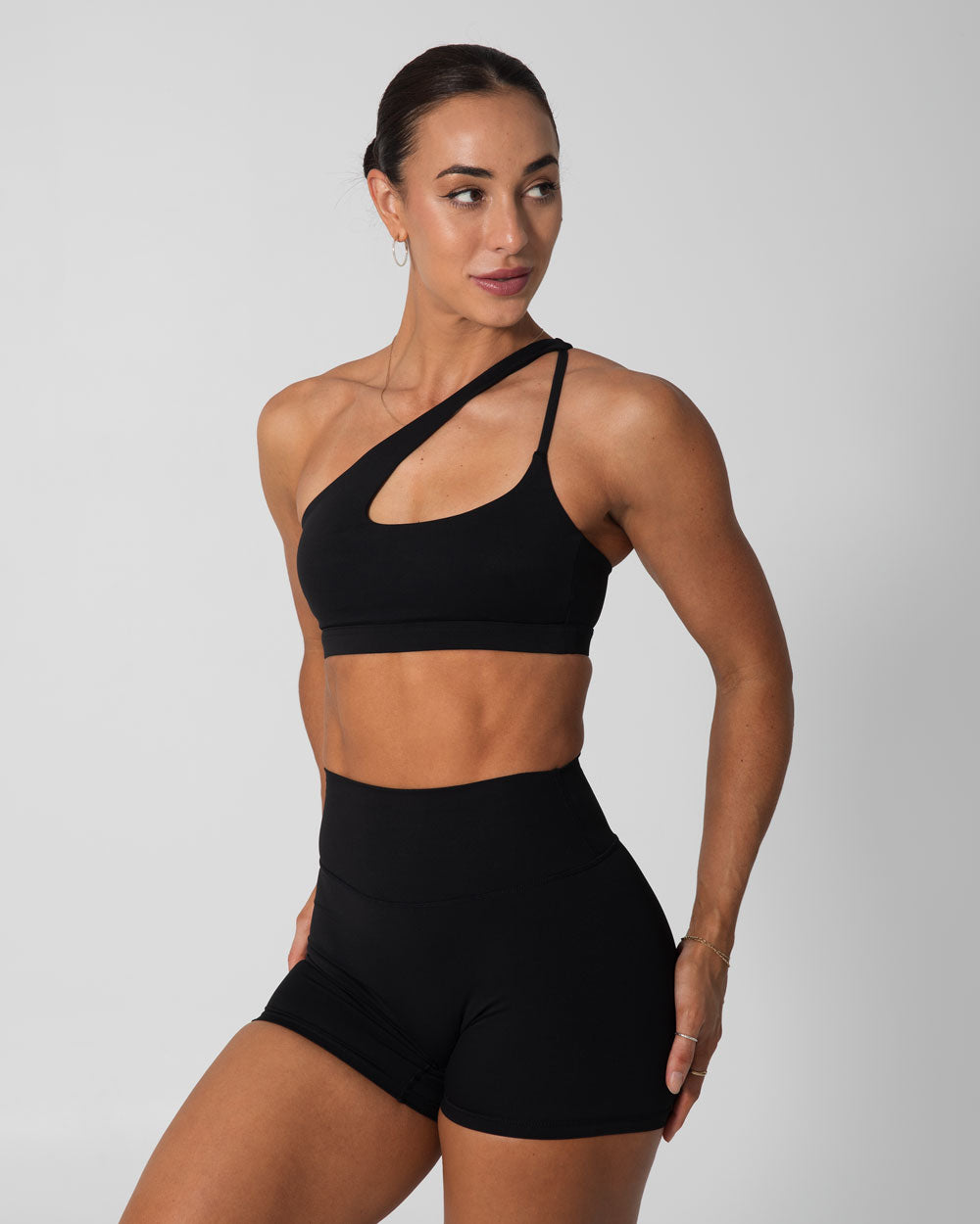 Signature Asymmetric Sports Bra | Black