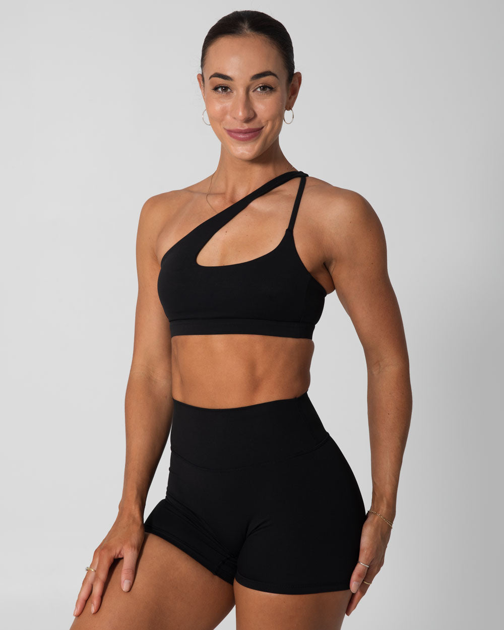 Signature Asymmetric Sports Bra | Black