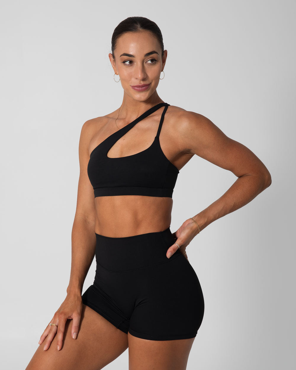 Signature Asymmetric Sports Bra | Black