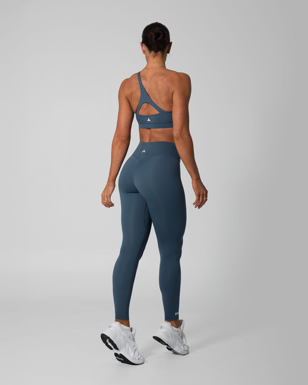 Signature Asymmetric Sports Bra | Steele Blue