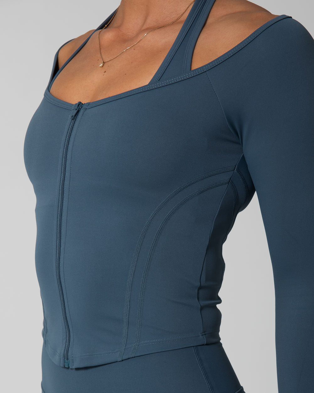 Signature Cropped Jacket | Steele Blue
