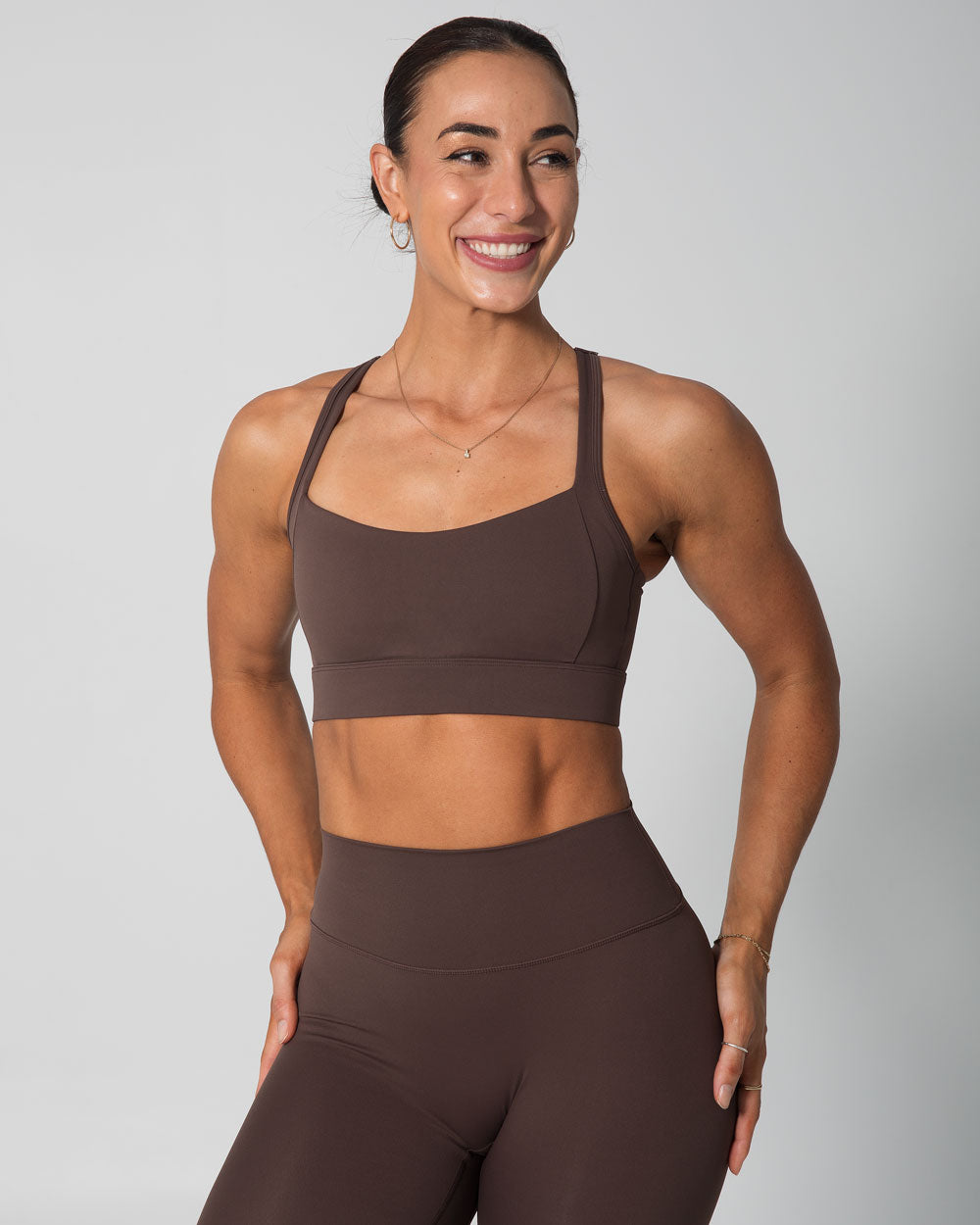 Signature Support Sports Bra | Espresso Brown