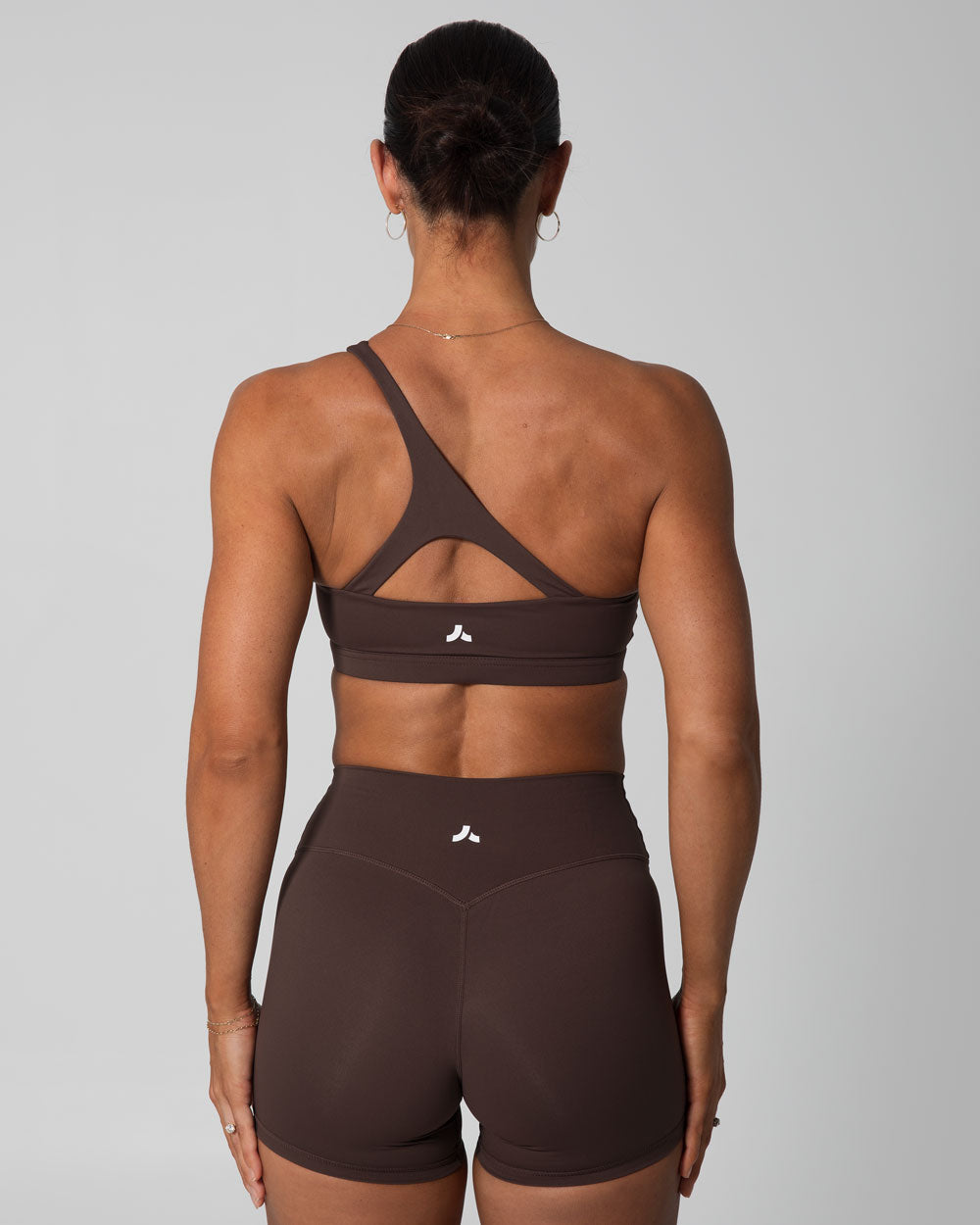 Signature Asymmetric Sports Bra | Espresso Brown