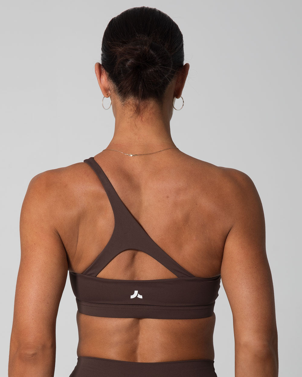 Signature Asymmetric Sports Bra | Espresso Brown