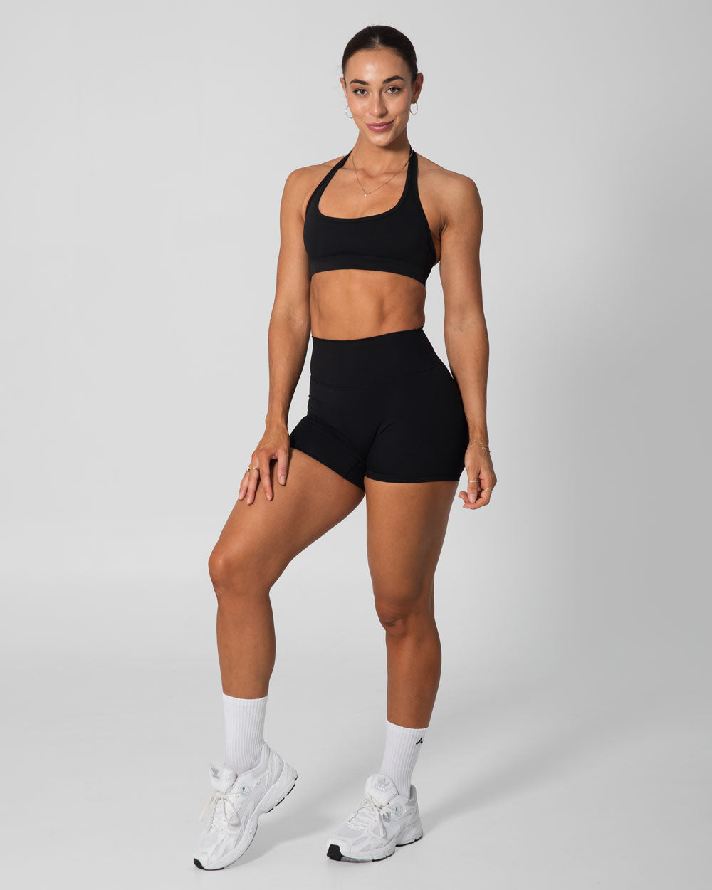 Signature Halter Sports Bra | Black