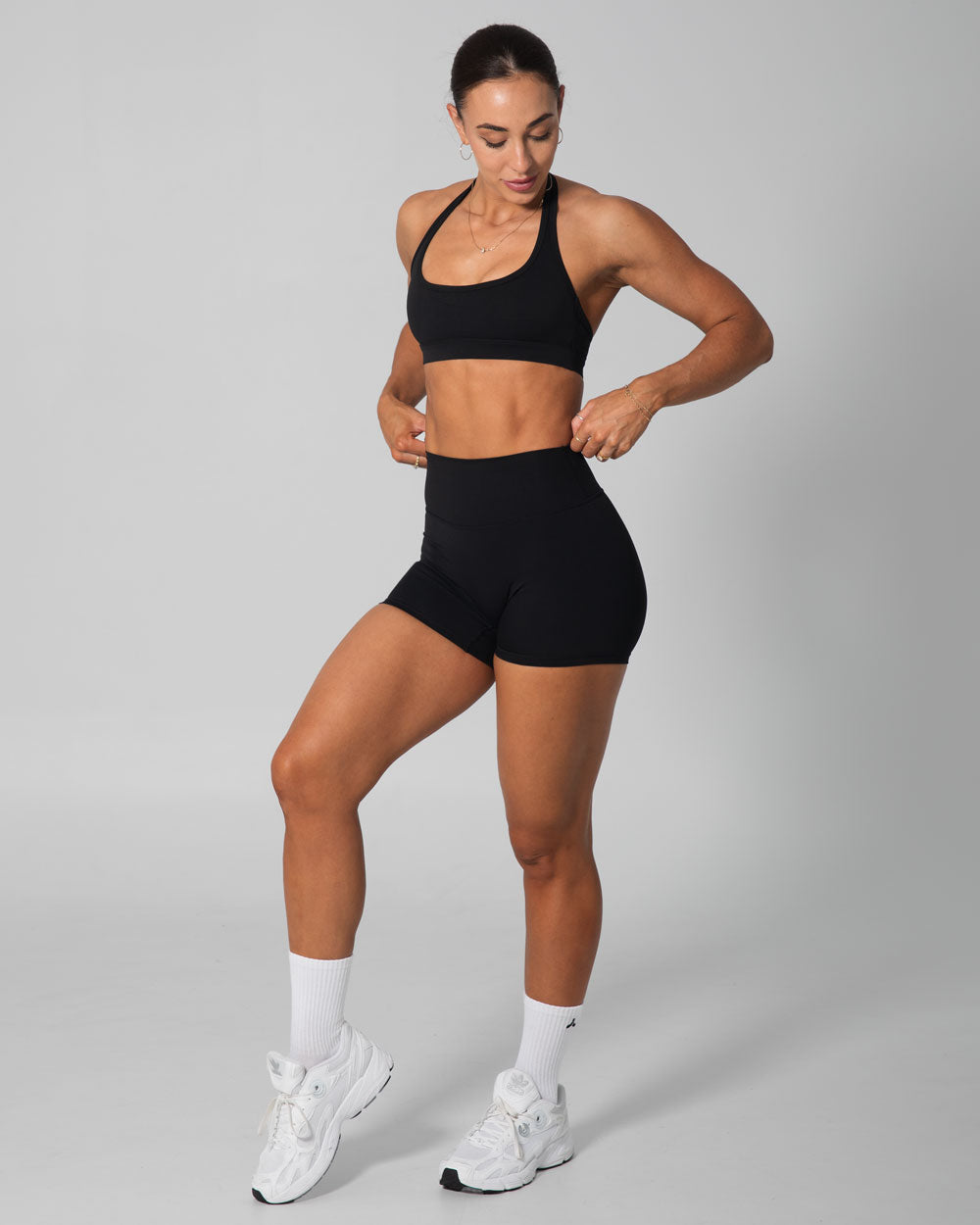 Signature Halter Sports Bra | Black