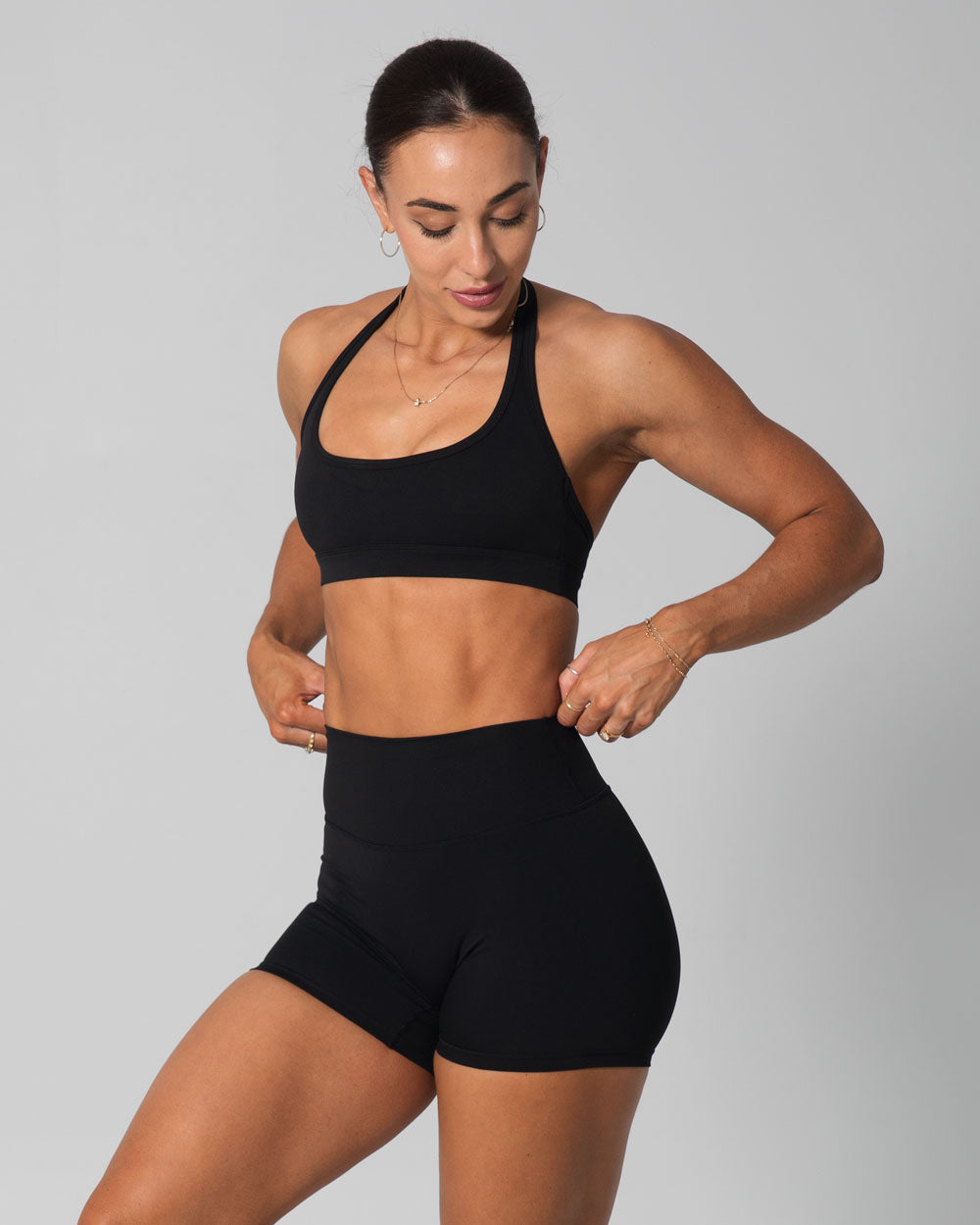 Signature Halter Sports Bra | Black