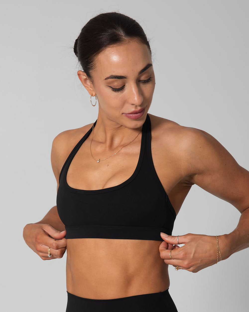 Signature Halter Sports Bra | Black