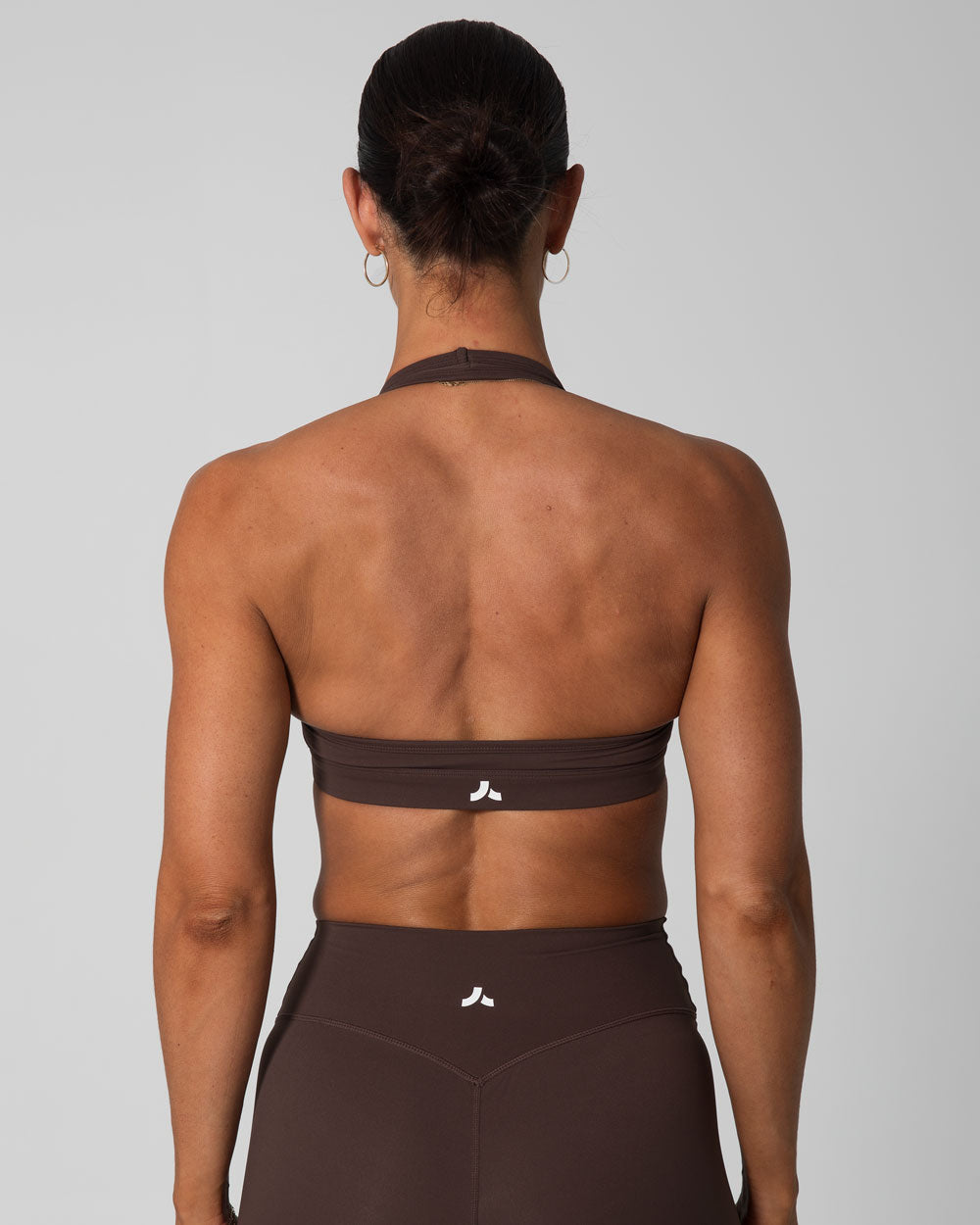 Signature Halter Sports Bra | Espresso Brown