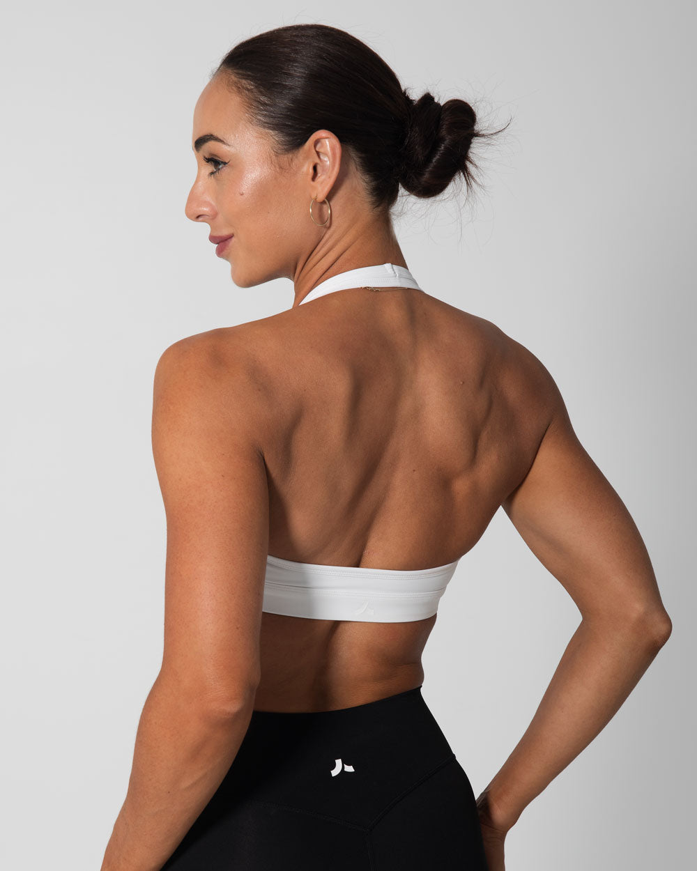 Signature Halter Sports Bra | White