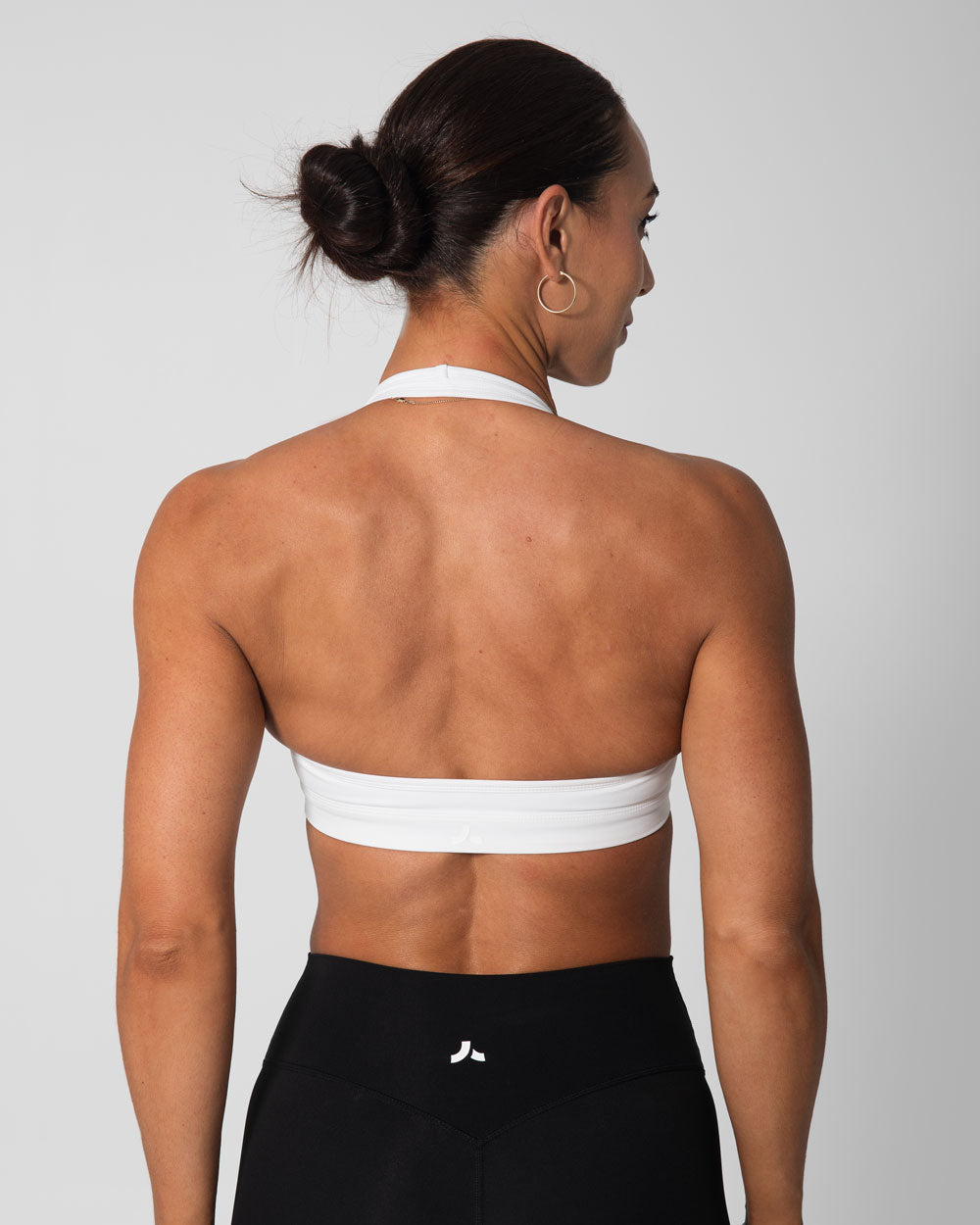 Signature Halter Sports Bra | White