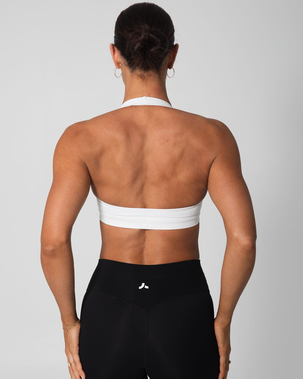 Signature Halter Sports Bra | White