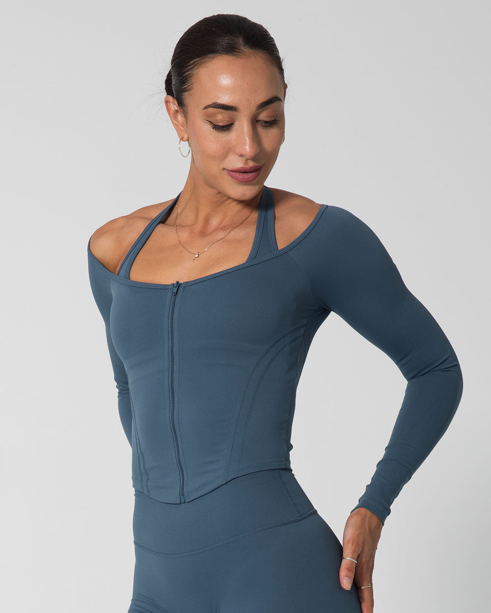 Signature Cropped Jacket | Steele Blue