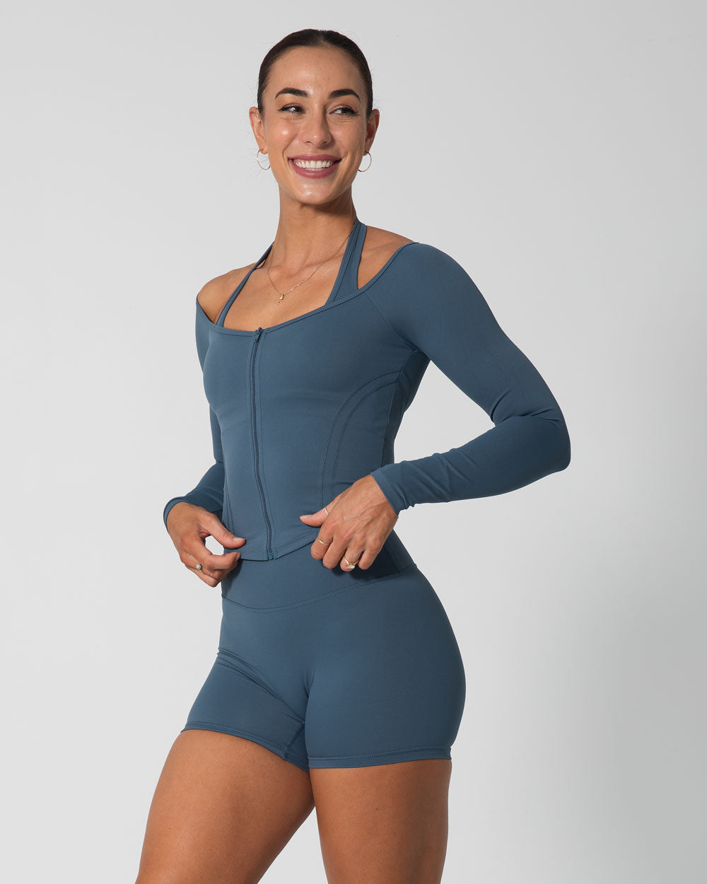 Signature Cropped Jacket | Steele Blue