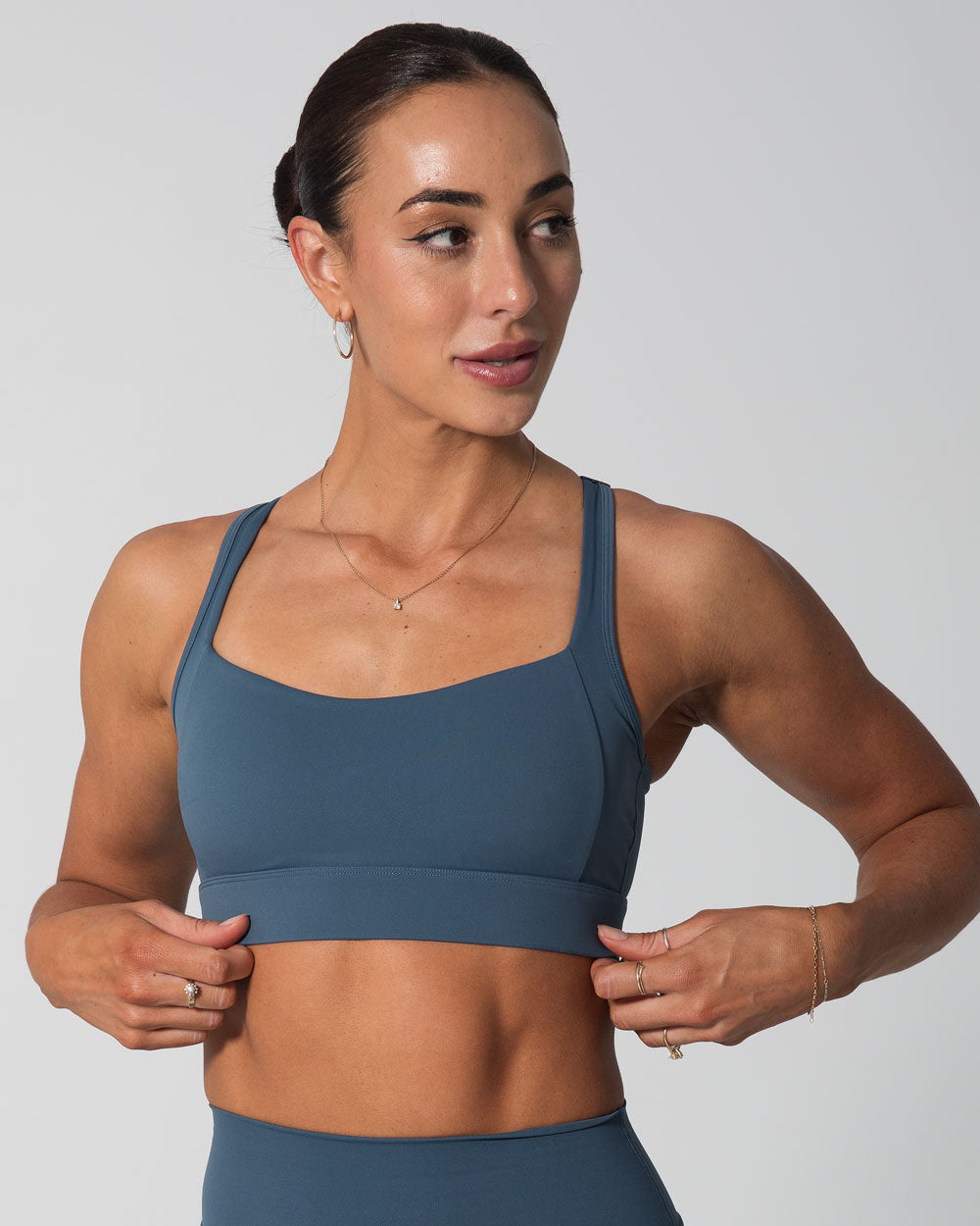 Signature Support Sports Bra | Steele Blue